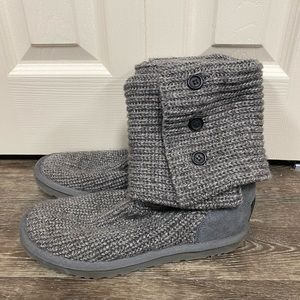 Grey Knitted Uggs “Classic Cardy Boot” Women Size 7